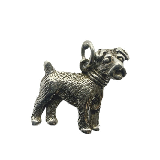 Little Terrier Dog Sterling Silver 925 Pendant