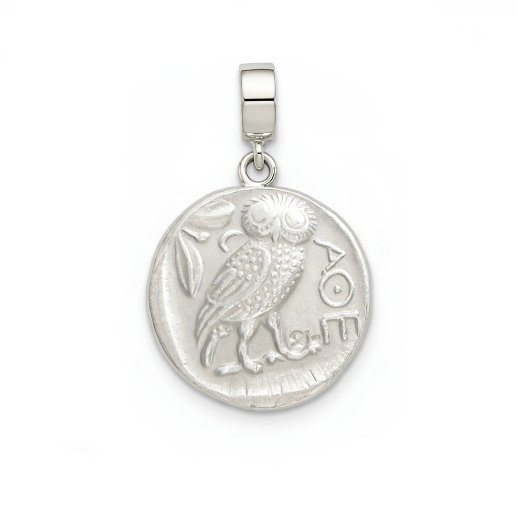 Signature Owl of Athena Coin 925 Sterling Silver