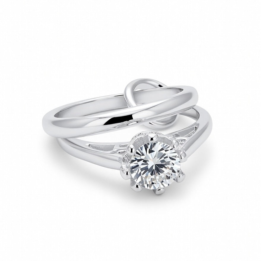 925 Sterling Silver Interlocking Ring Pendant