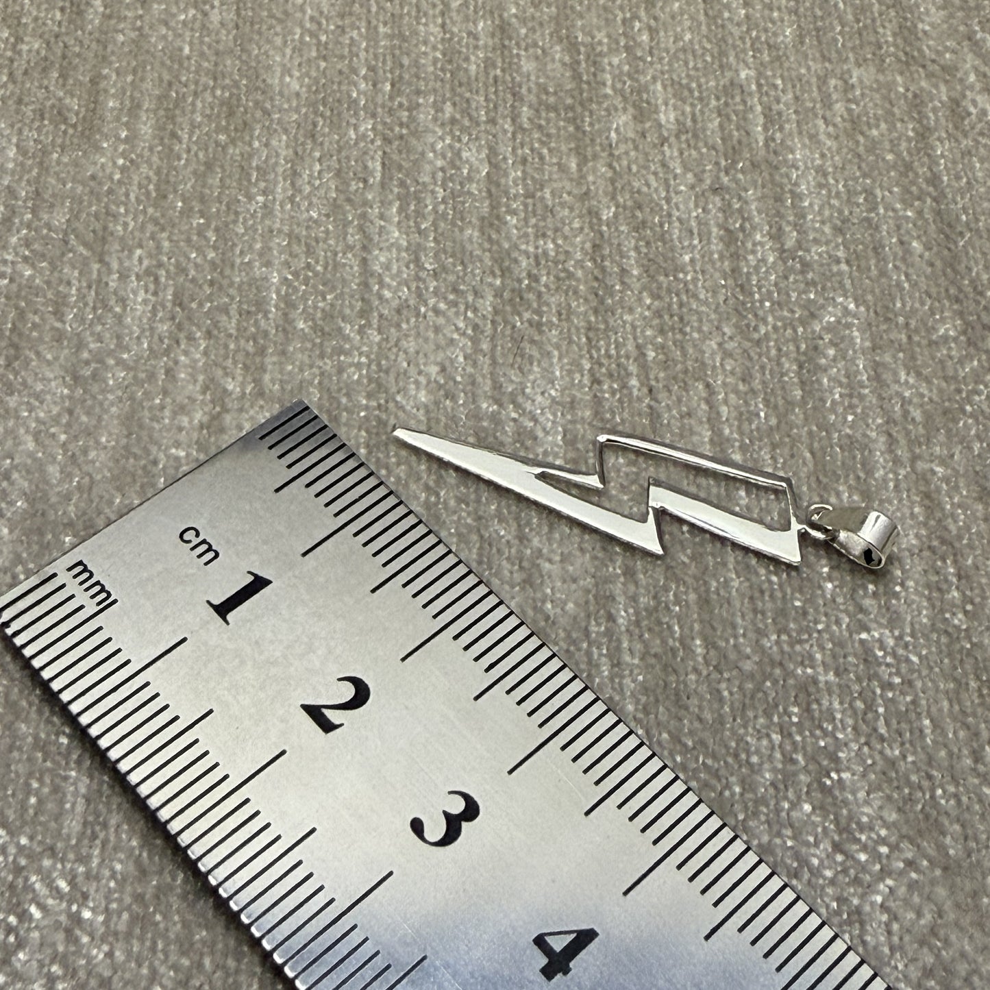 Lightning Silhouette Sterling Silver 925 Pendant