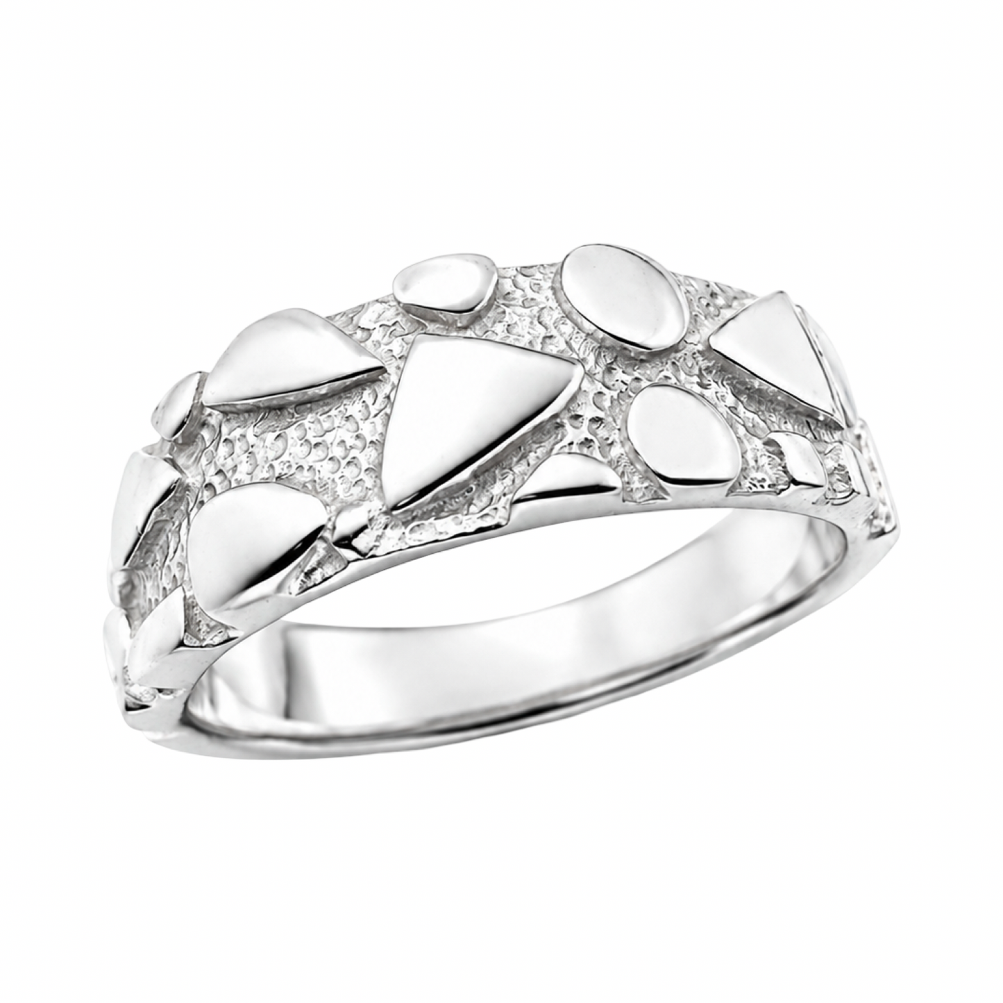 Textured Mosaic Band Ring Sterling Silver 925