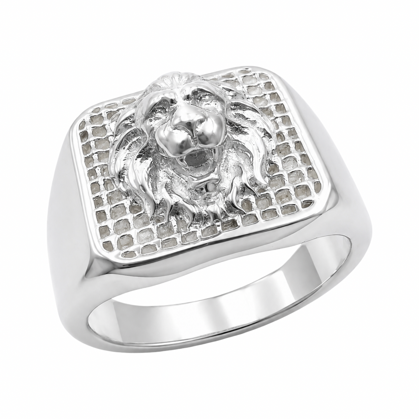 Lion Block Ring Sterling Silver 925