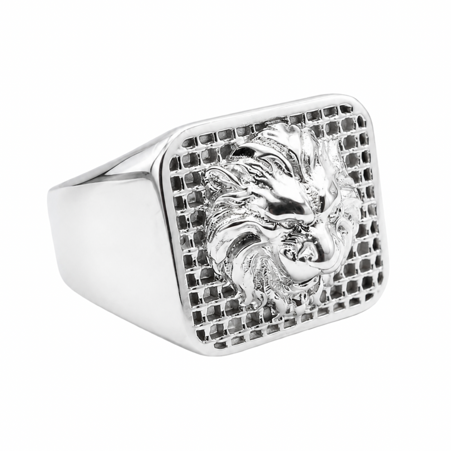 Lion Block Ring Sterling Silver 925