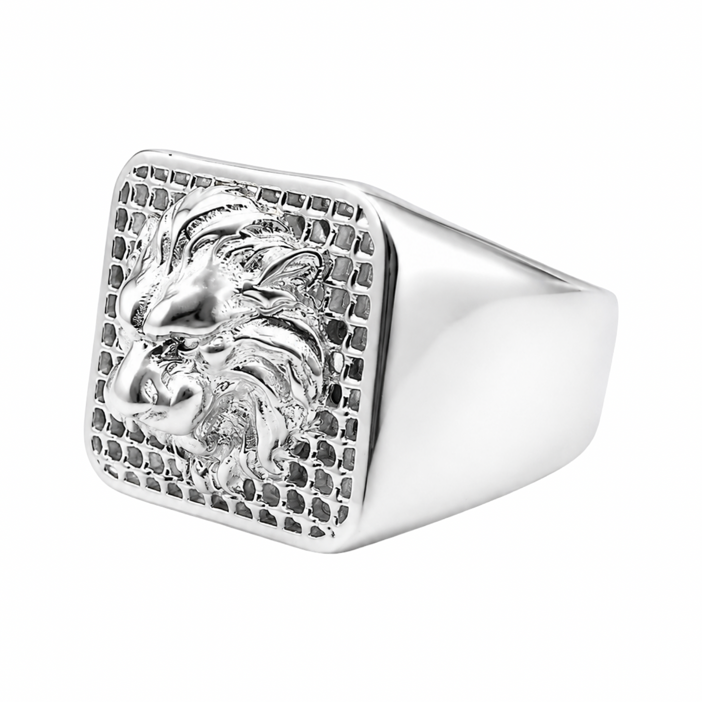 Lion Block Ring Sterling Silver 925