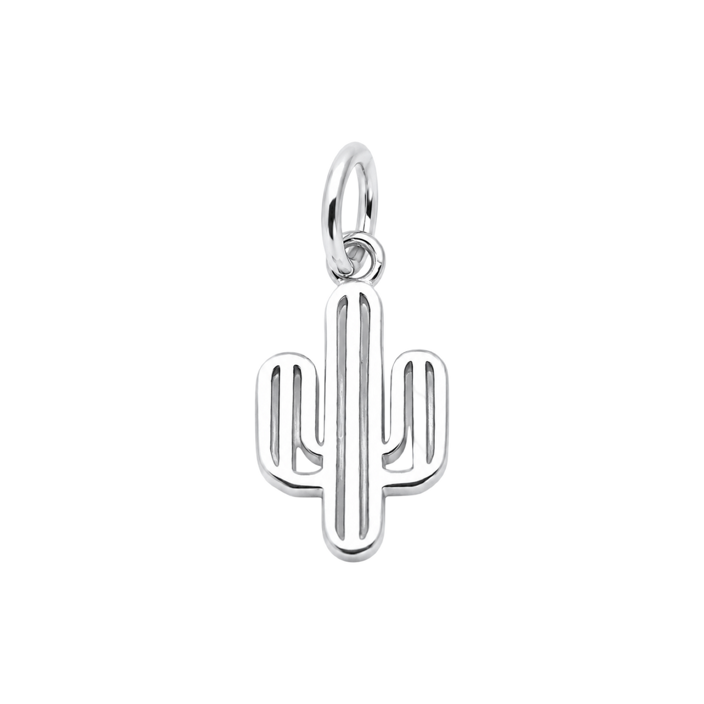 Cactus Charm Pendant Sterling Silver 925