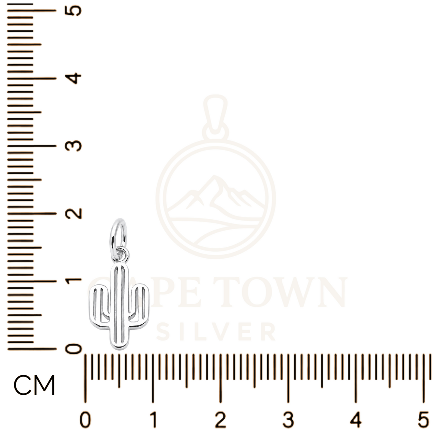 Cactus Charm Pendant Sterling Silver 925