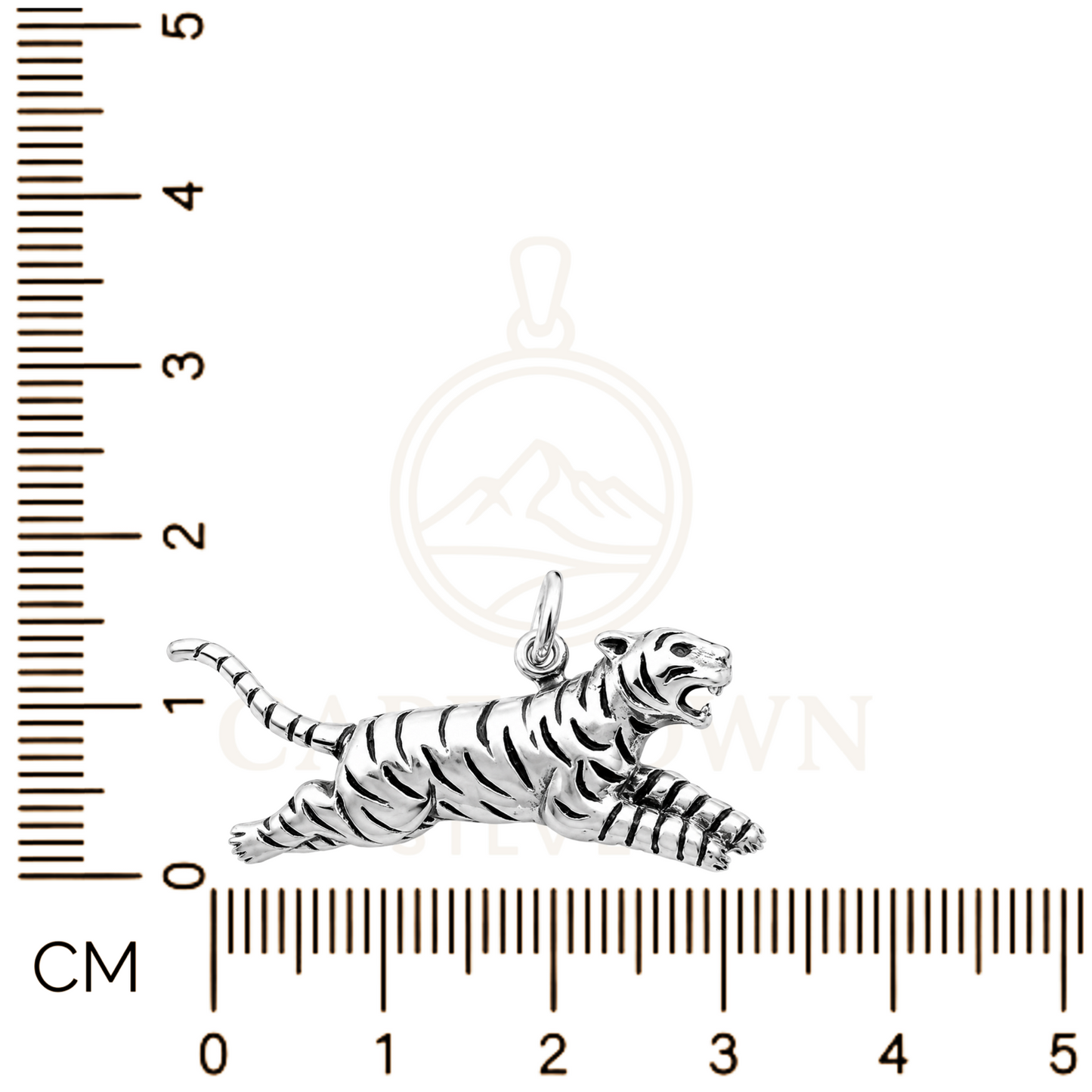 Pouncing Tiger Sterling Silver 925 Pendant
