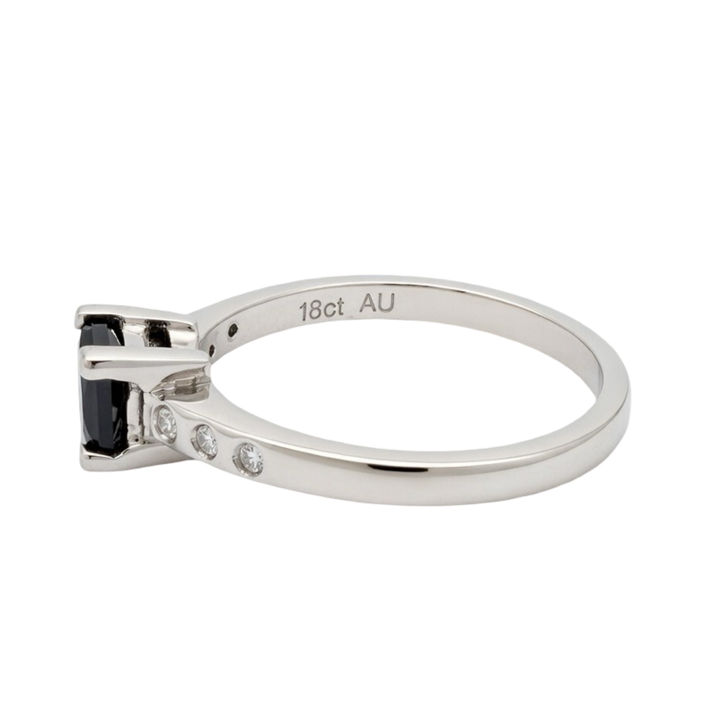 Princess-Cut Midnight Solitaire 18ct White Gold Diamond Ring