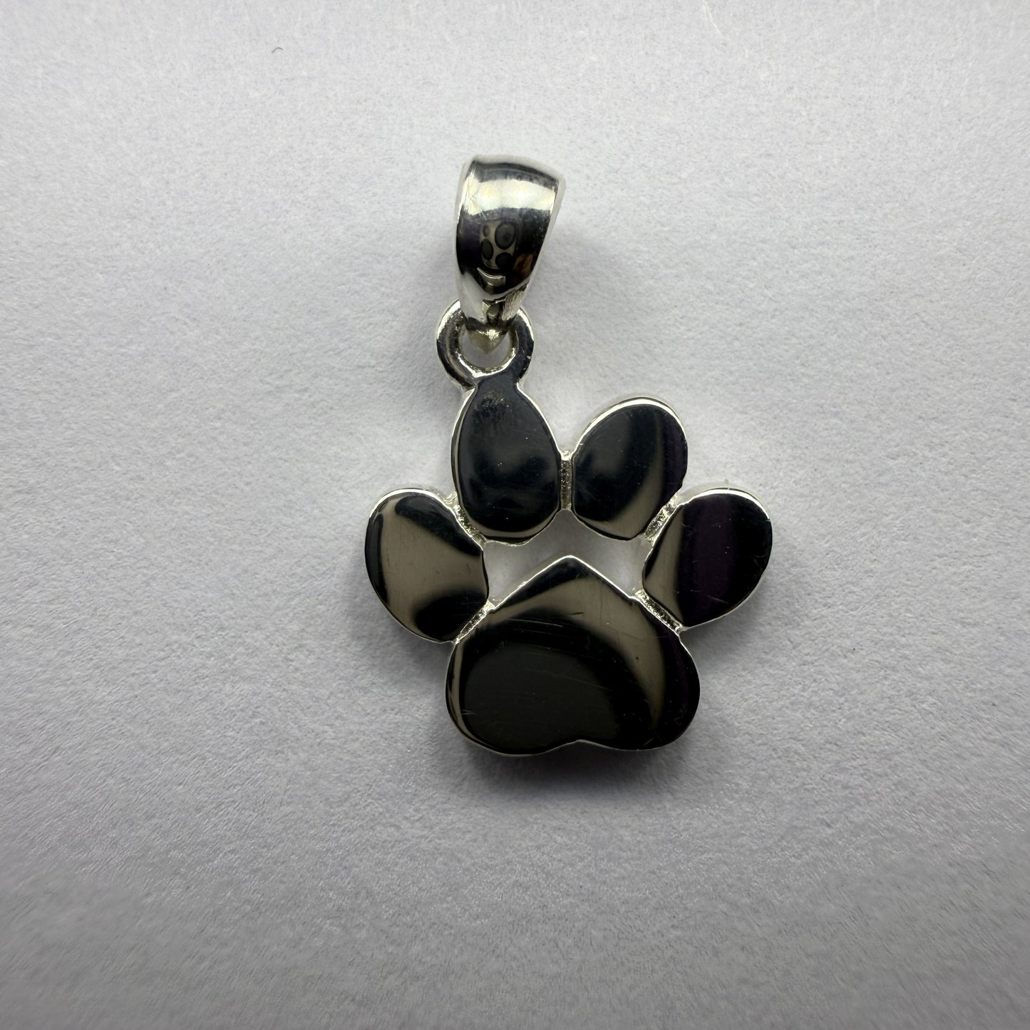 Solid Dog Print Sterling Silver 925 Pendant