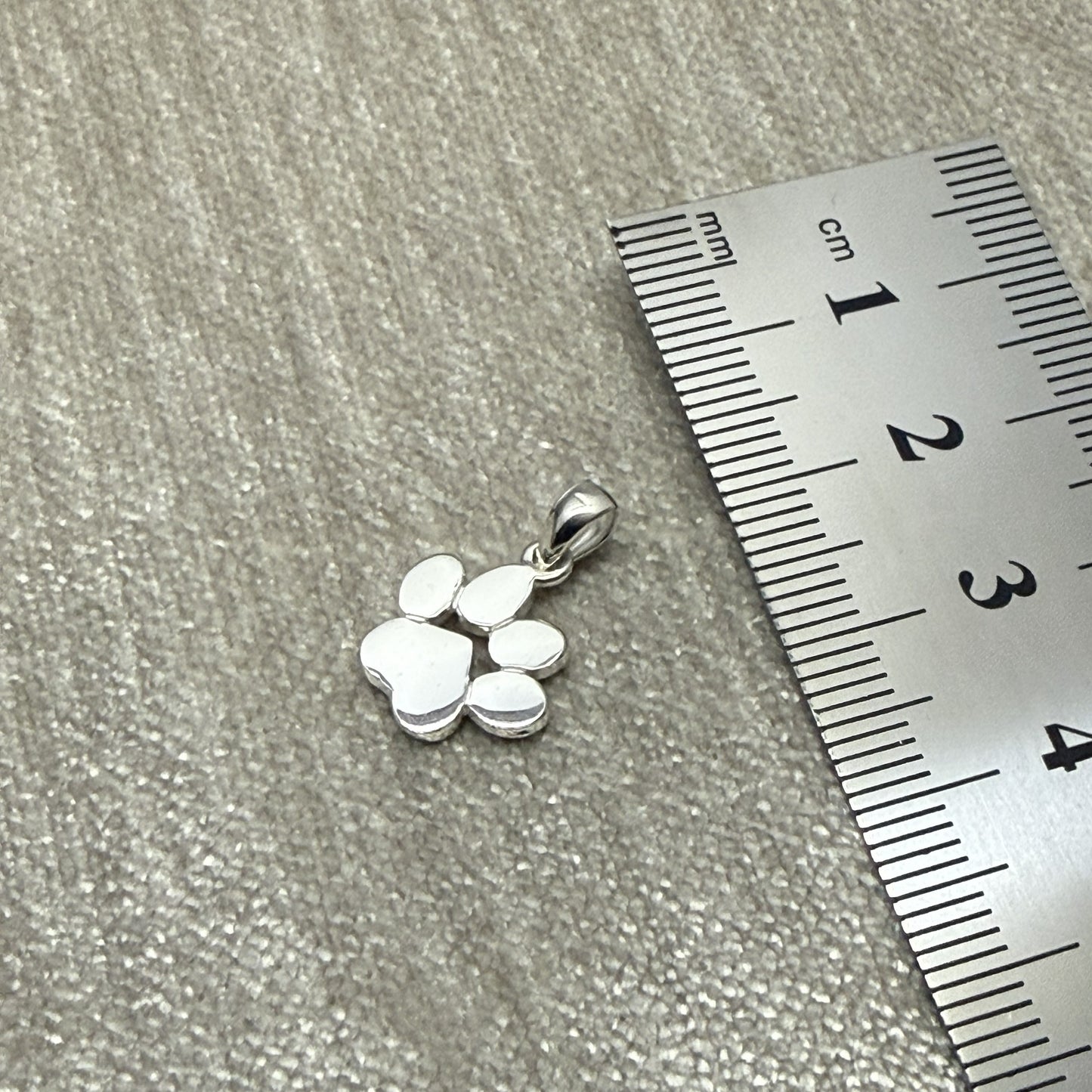 Solid Dog Print Sterling Silver 925 Pendant