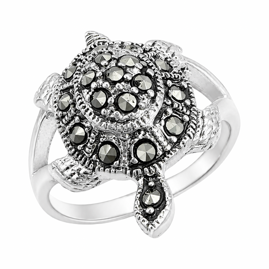 Tortoise Moissanite Sterling Silver Ring 925