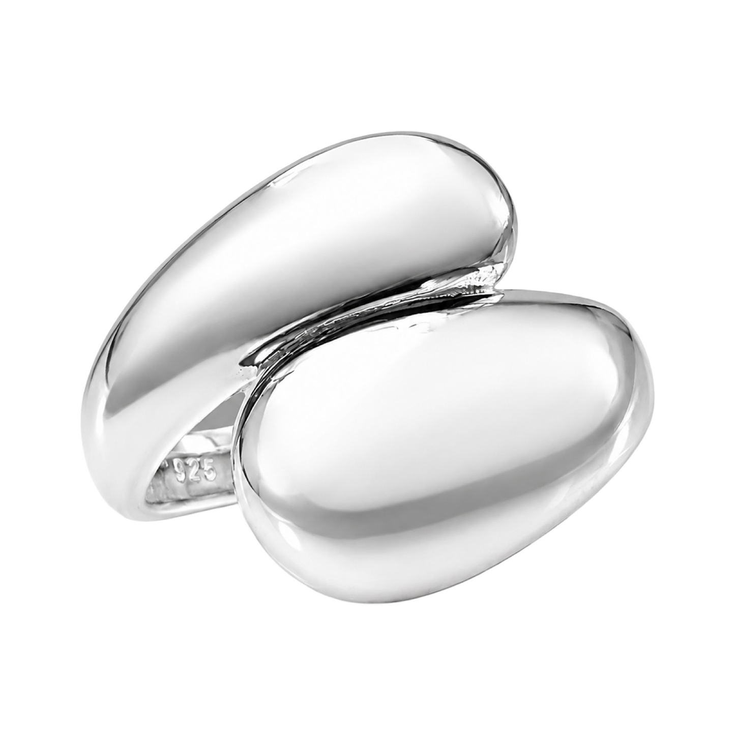 Rounded Abstract Sculptured Ring Sterling Silver 925
