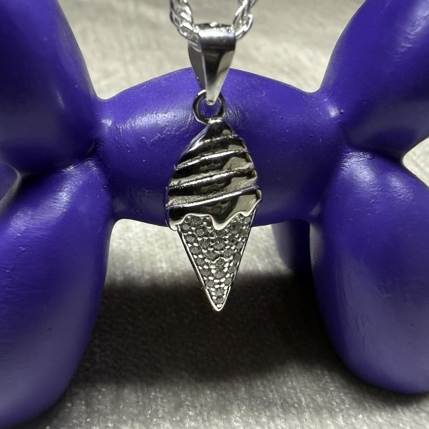 Cone Cubic Zirconia Sterling Silver 925 Pendant