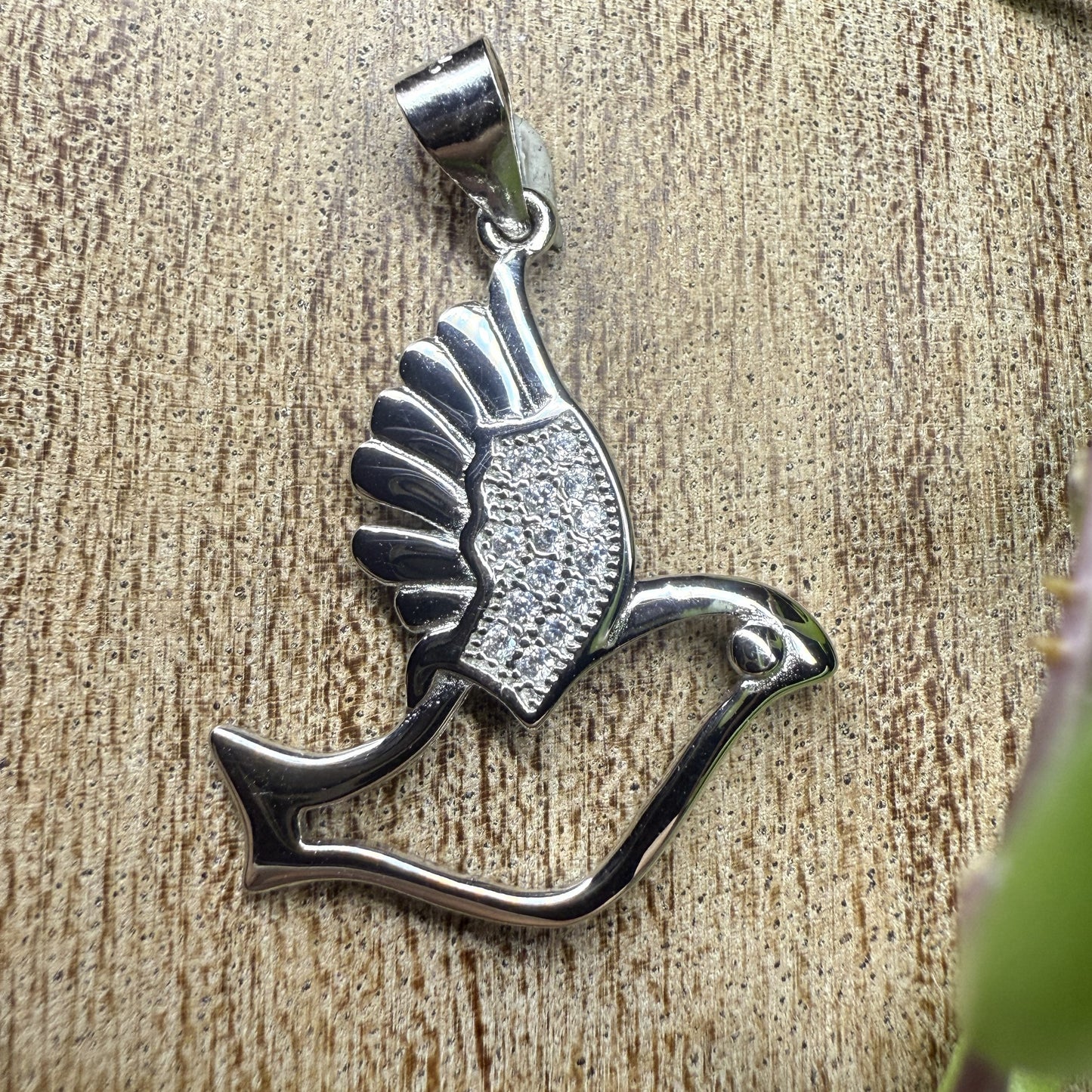 Dove Cubic Zirconia Sterling Silver 925 Pendant