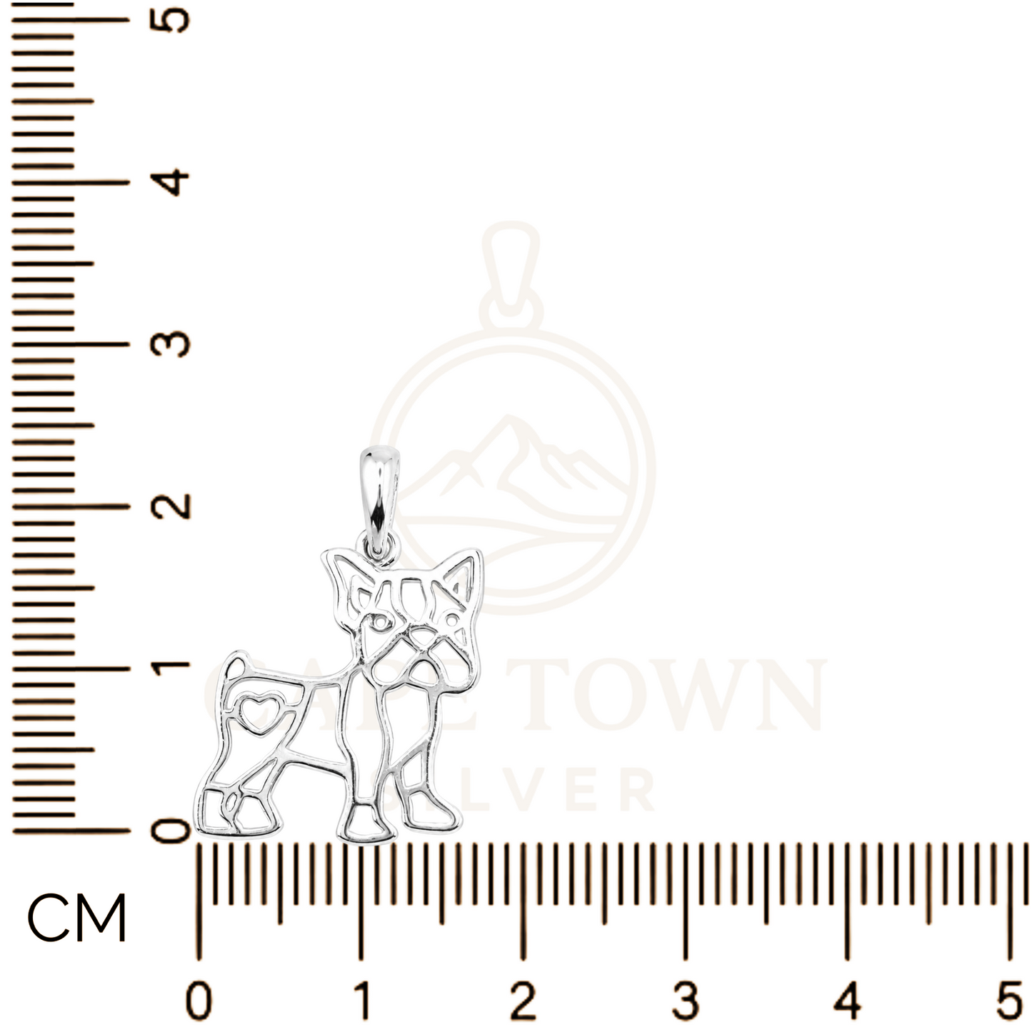 Boston Terrier Silhouette Pendant Sterling Silver 925