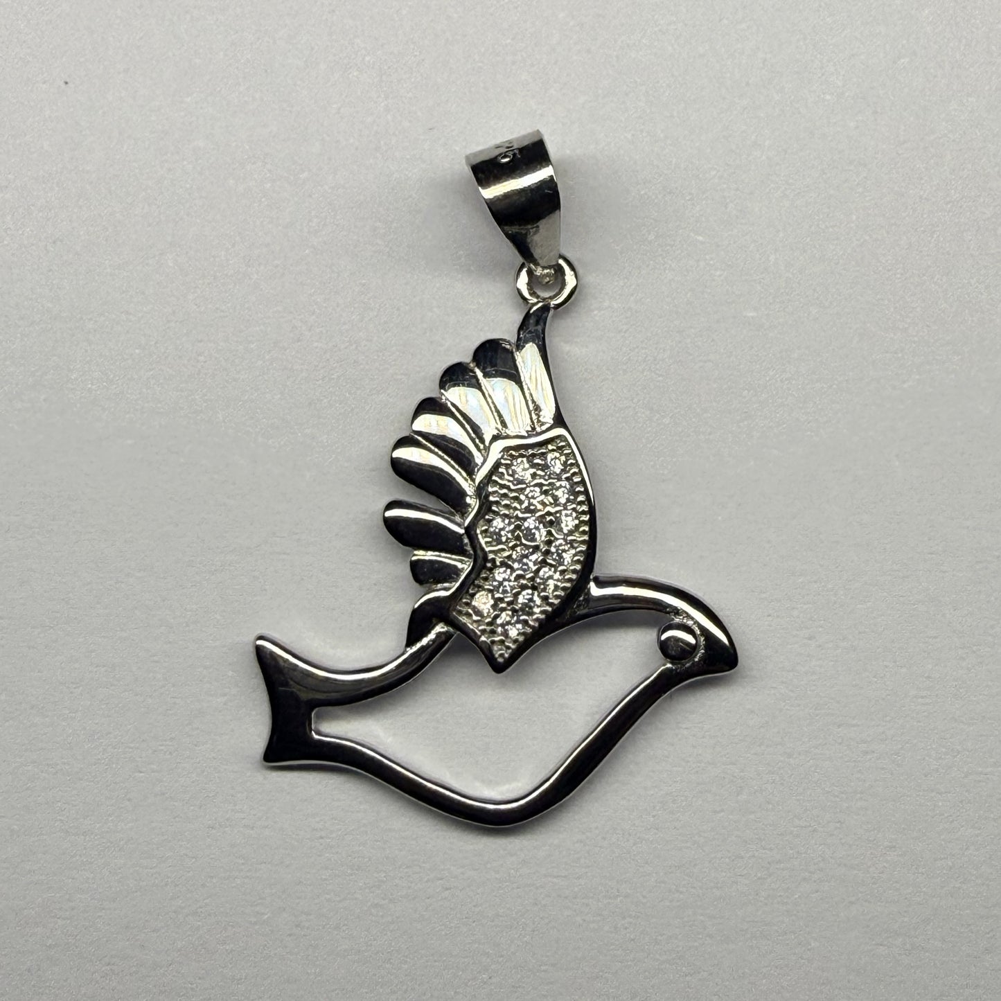 Dove Cubic Zirconia Sterling Silver 925 Pendant