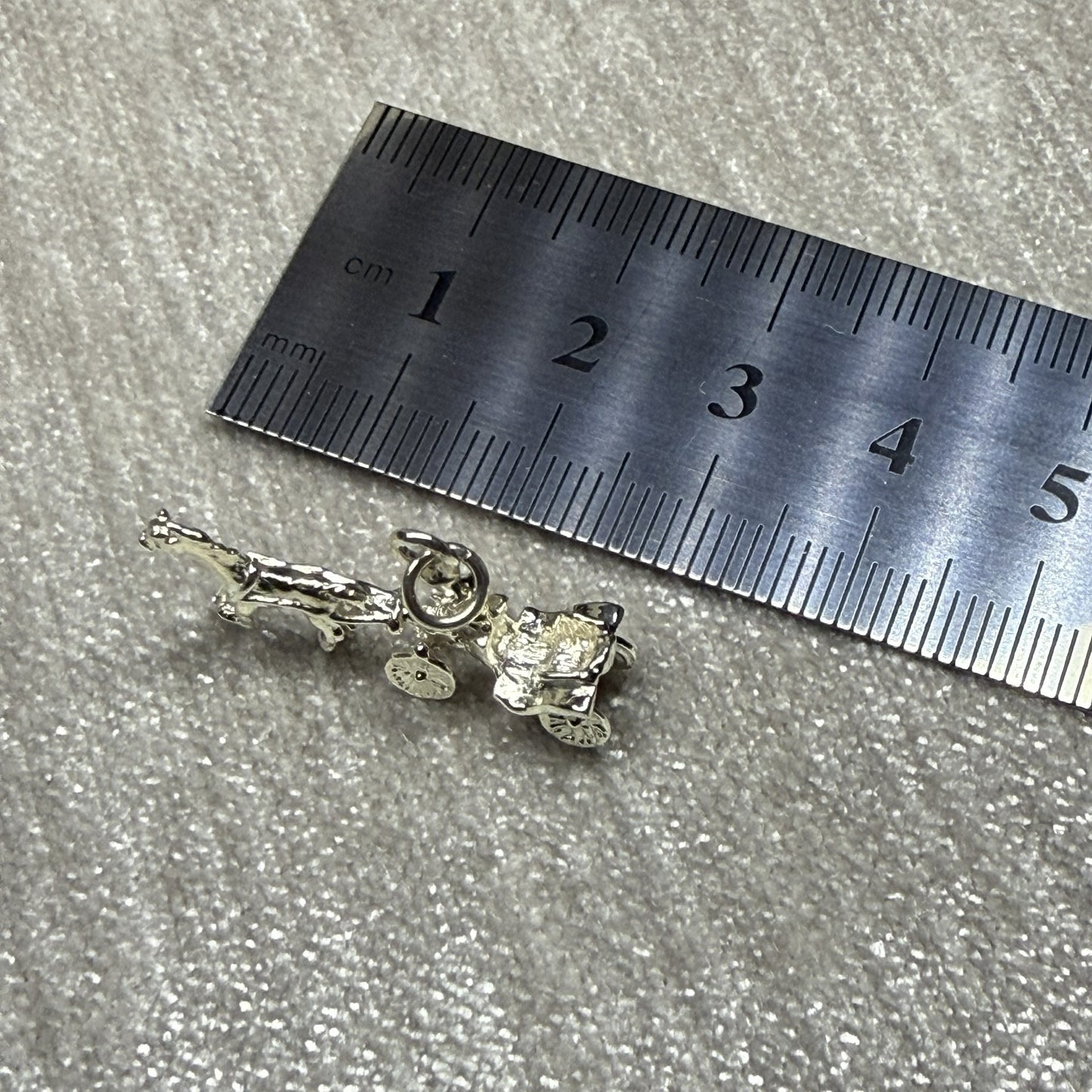 Horse and Carriage Sterling Silver 925 Pendant