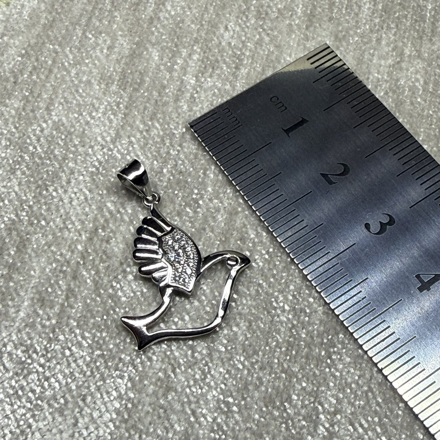 Dove Cubic Zirconia Sterling Silver 925 Pendant