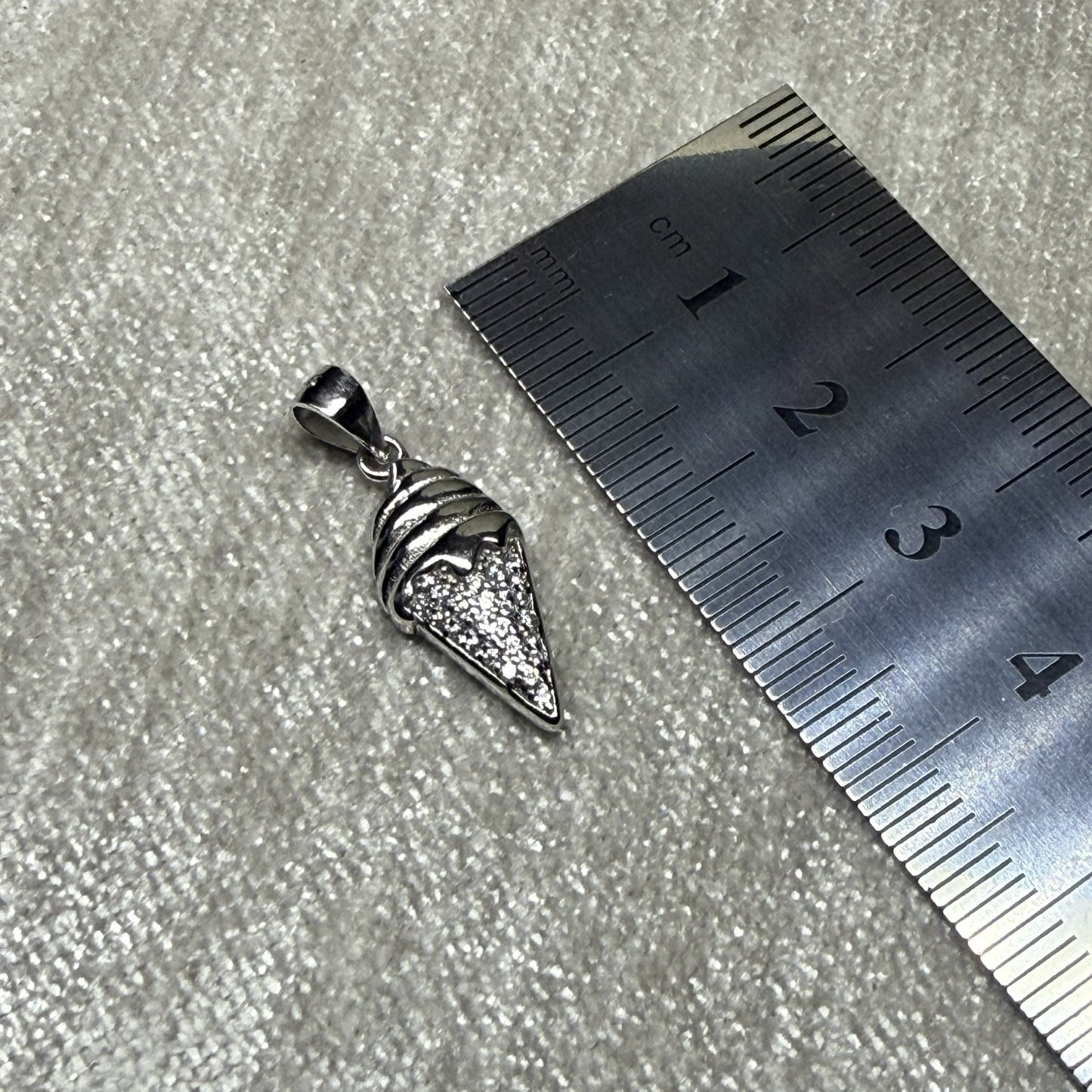 Cone Cubic Zirconia Sterling Silver 925 Pendant