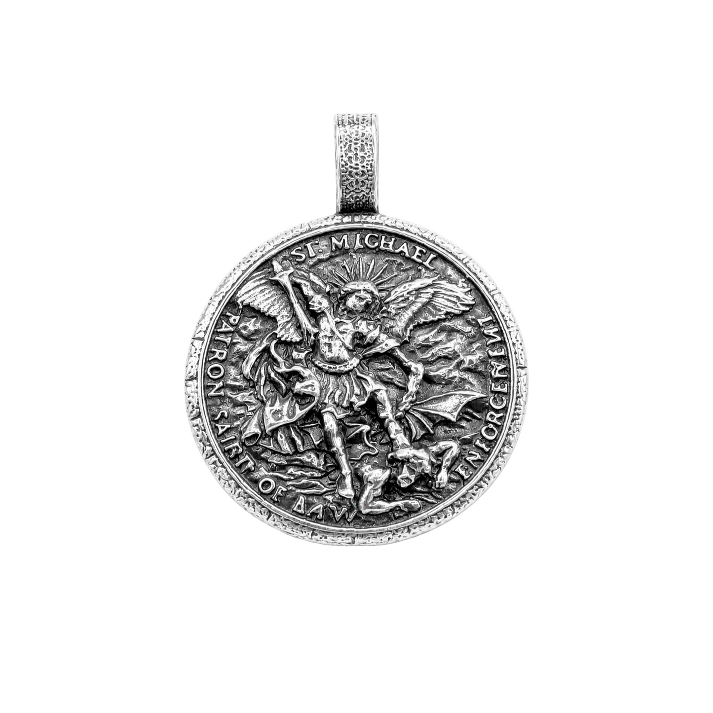 St Michael Medallion Pendant Sterling Silver 925