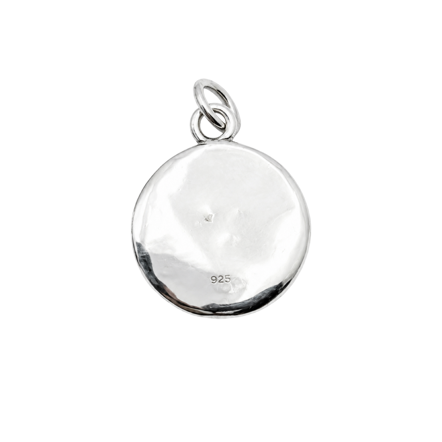 Round Sacred Heart Jesus Pendant Sterling Silver 925