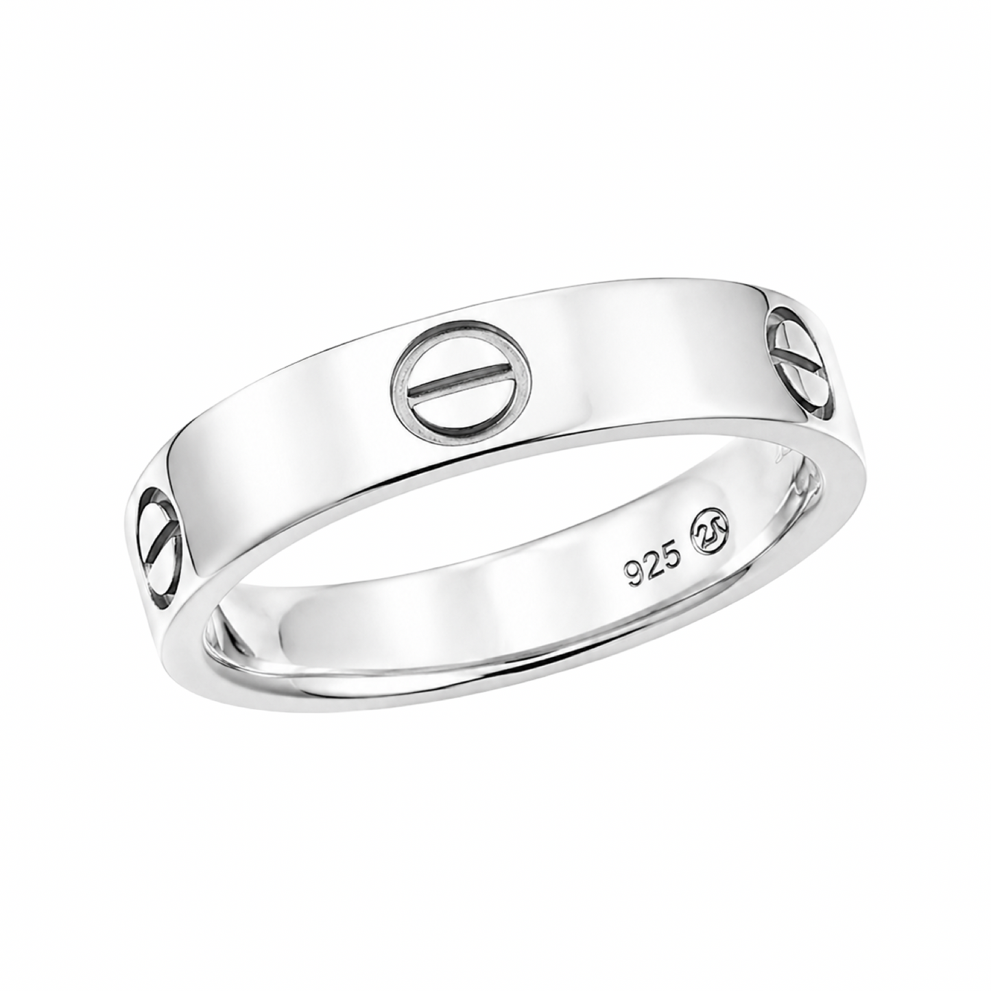 Plain Screw Motif Ring Sterling Silver 925