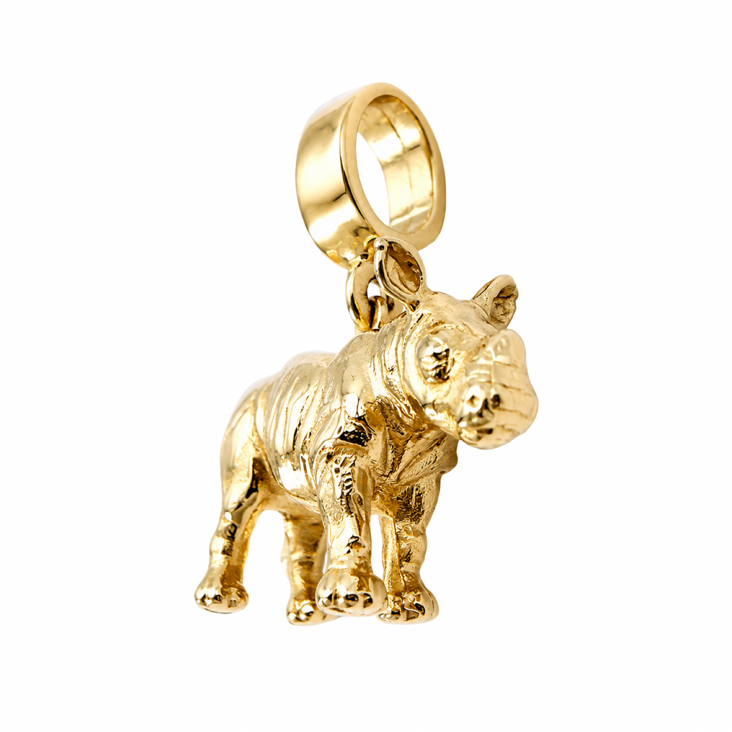 Handcrafted 9ct Gold Rhino Calf Pendant