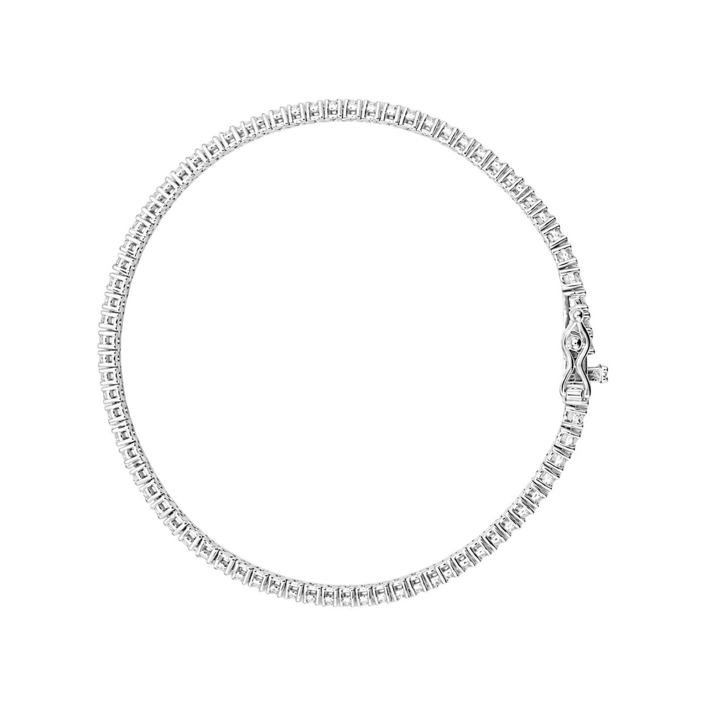 Cubic Zirconia Tennis Bracelet Sterling Silver 925