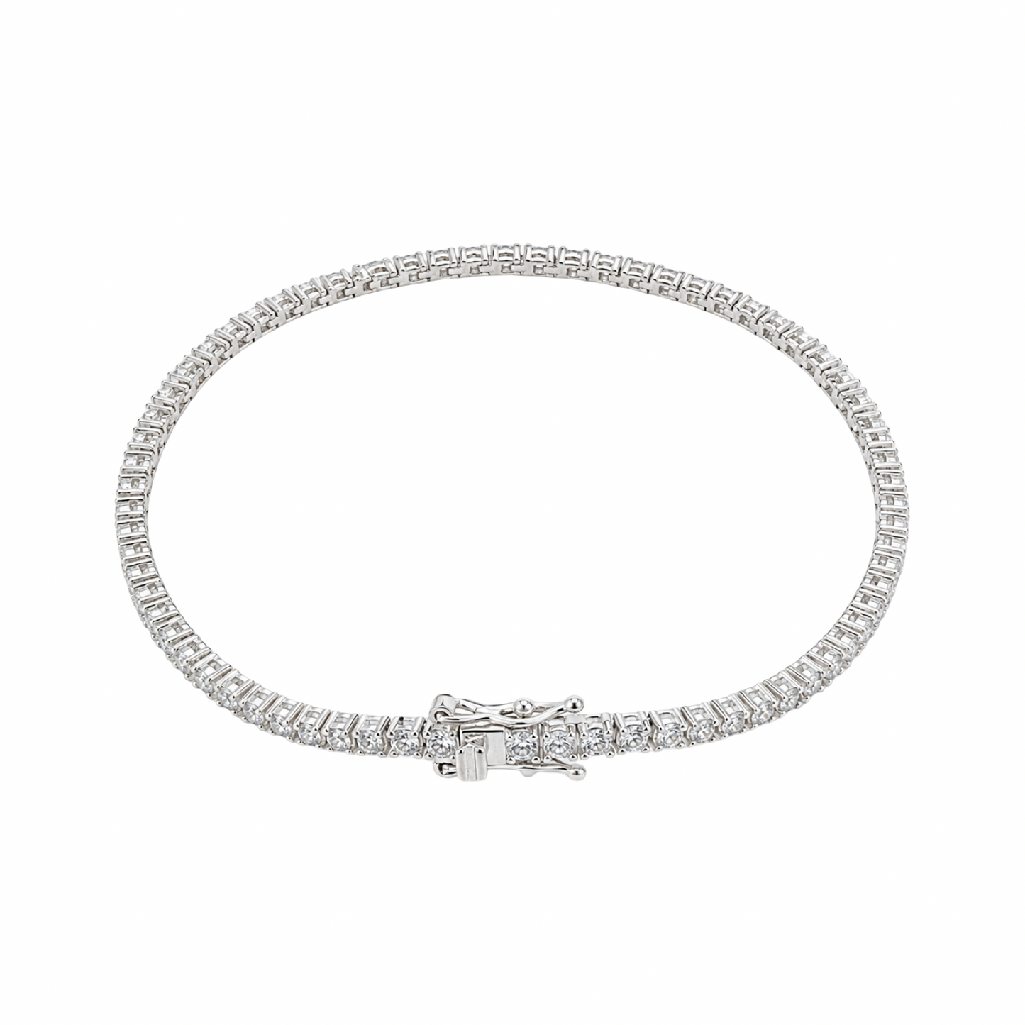 Cubic Zirconia Tennis Bracelet Sterling Silver 925