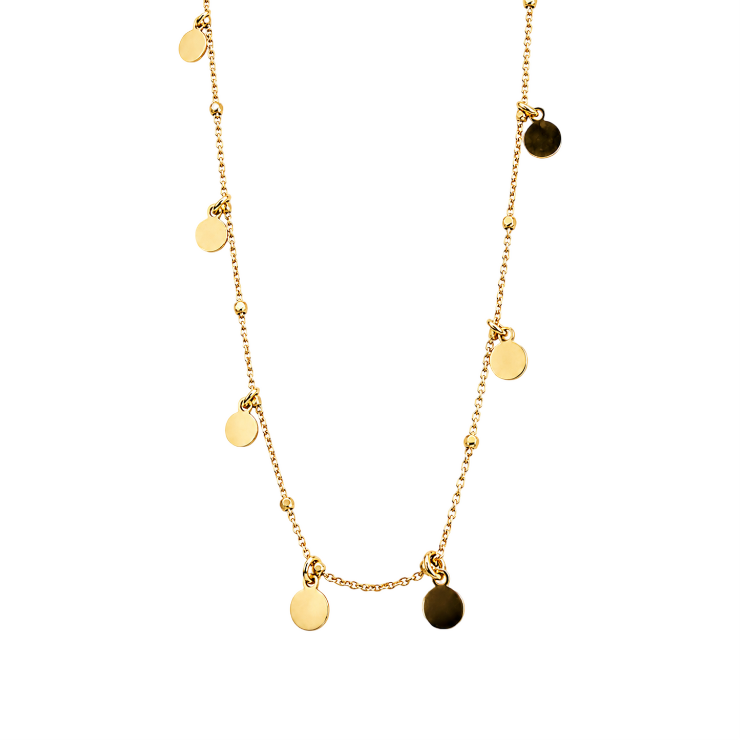 Gold-Plated Sterling Silver Disc Drop Necklace