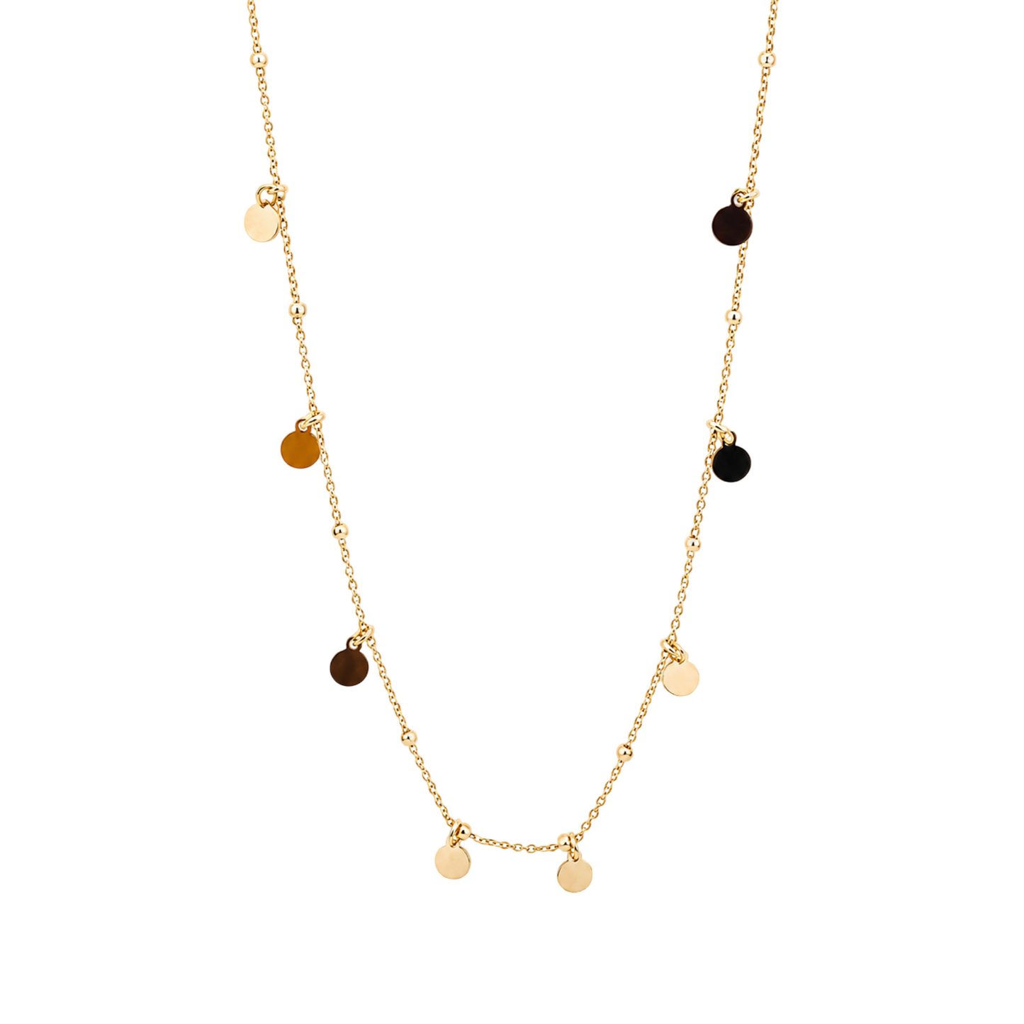 Gold-Plated Sterling Silver Disc Drop Necklace