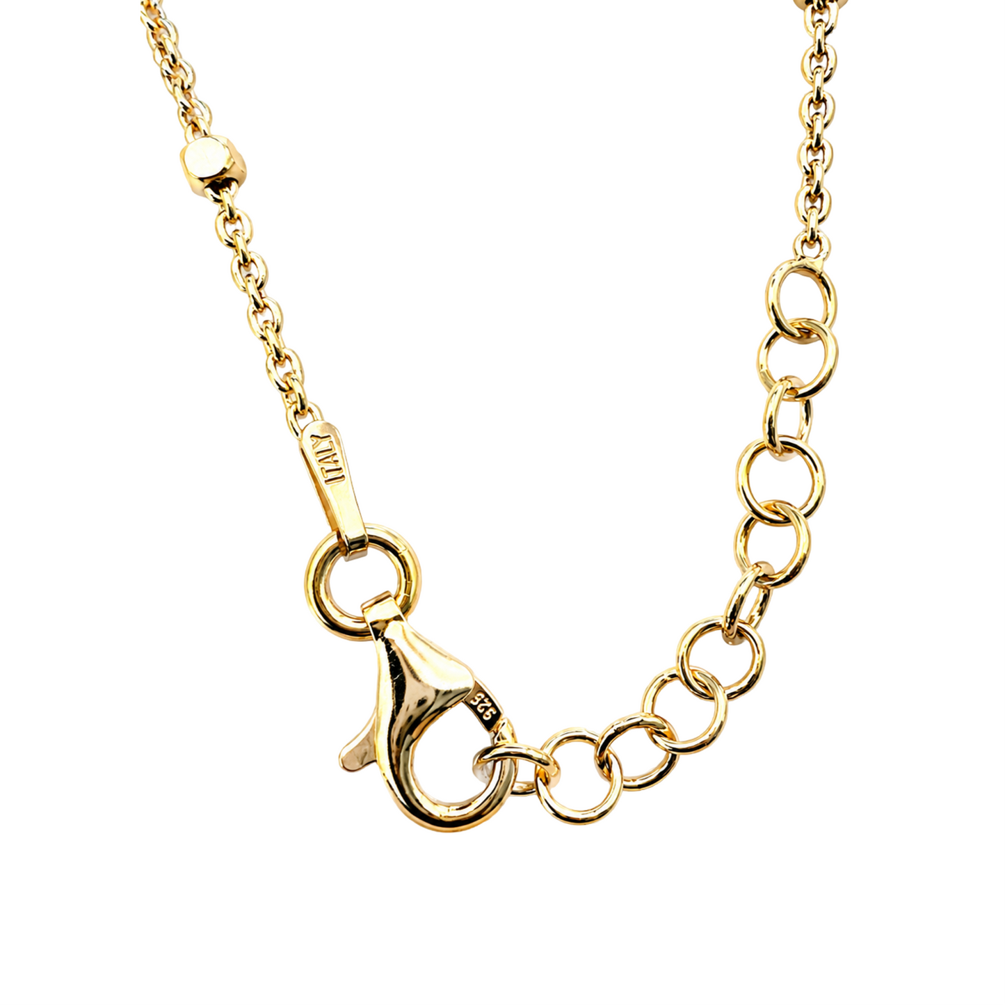 Gold-Plated Sterling Silver Disc Drop Necklace