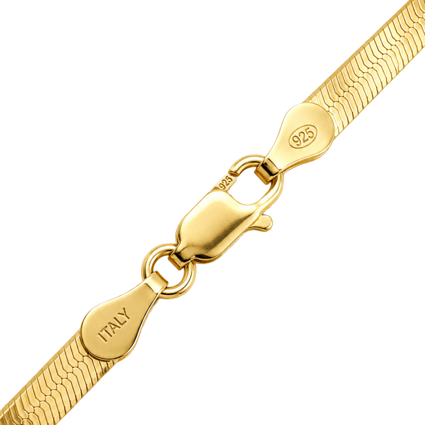 Gold-Plated Sterling Silver Herringbone Snake Chain Necklace