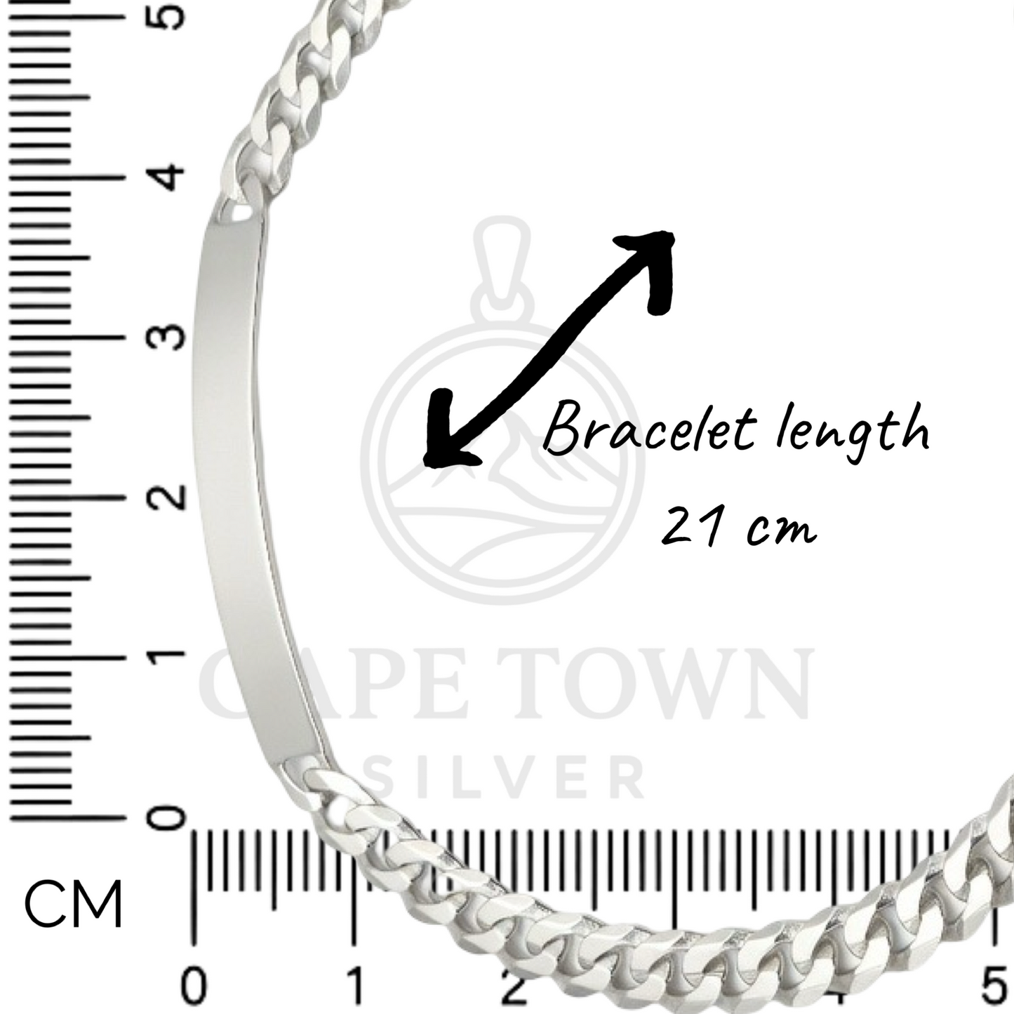 Premium ID Bracelet 21cm Sterling Silver 925