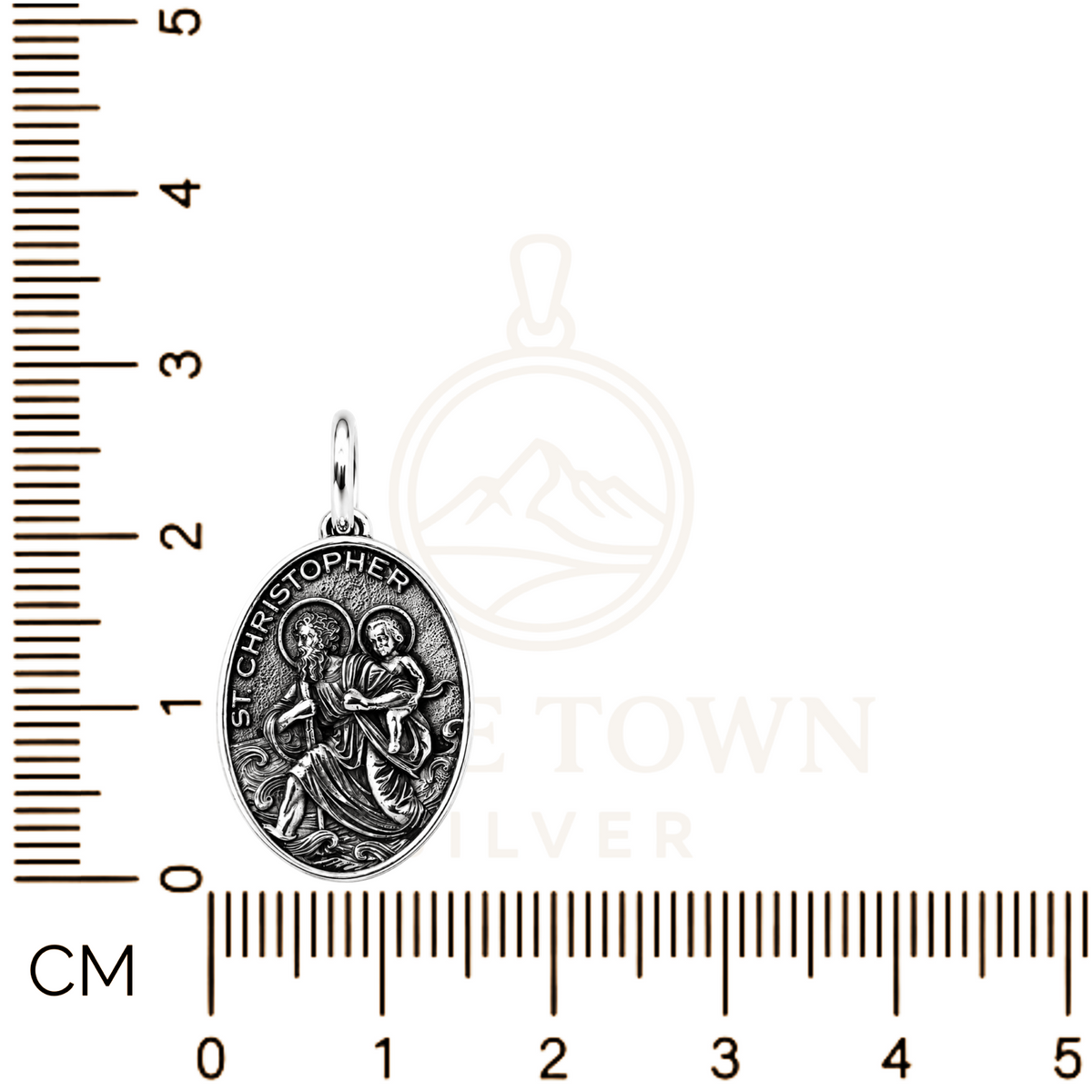 Handcrafted Saint Christopher Medal Pendant Sterling Silver 925