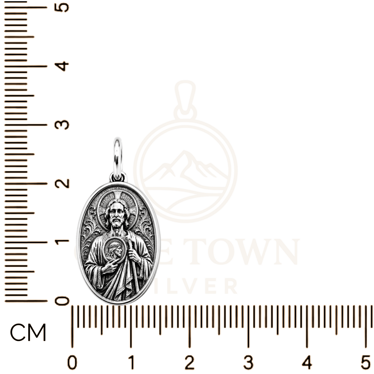 Handcrafted Saint Jude Thaddeus Medal Pendant Sterling Silver 925