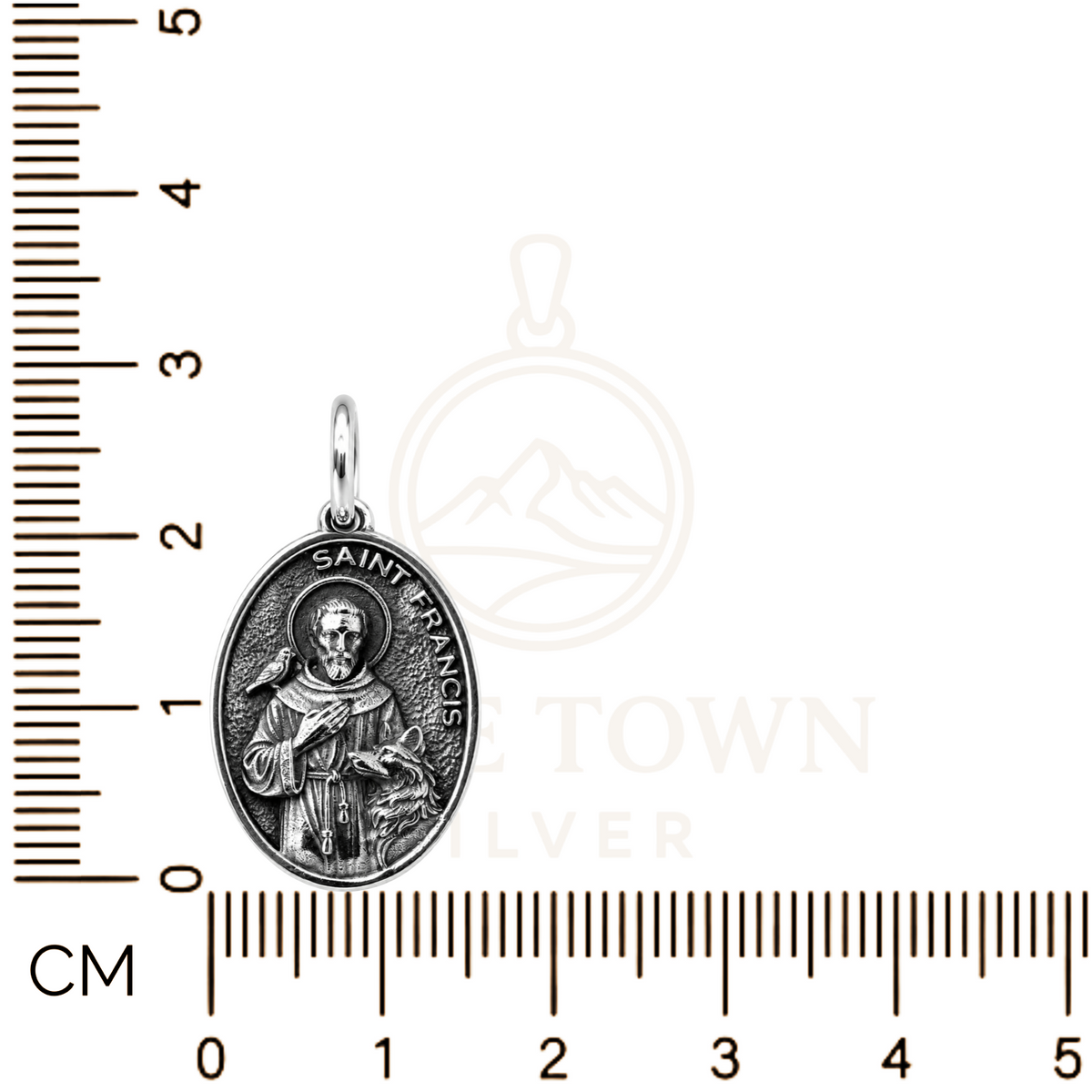 Handcrafted Saint Francis Medal Pendant Sterling Silver 925