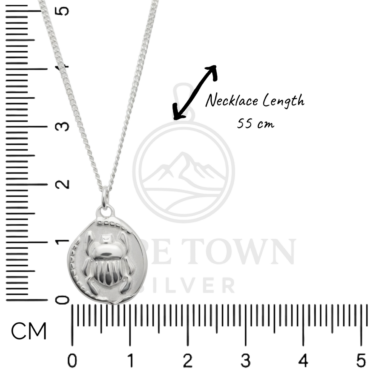 Bespoke Scarab Coin Necklace 55cm Sterling Silver 925