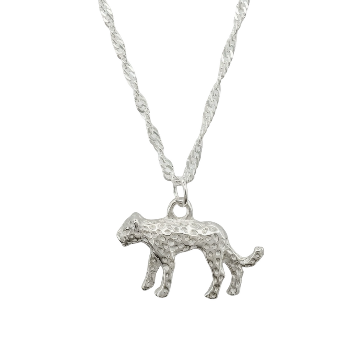 Bespoke Leopard Pendant Necklace 55cm Sterling Silver 925