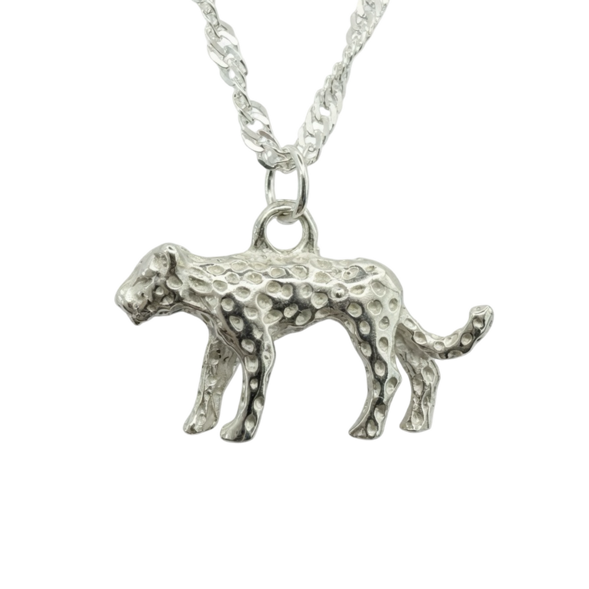 Bespoke Leopard Pendant Necklace 55cm Sterling Silver 925