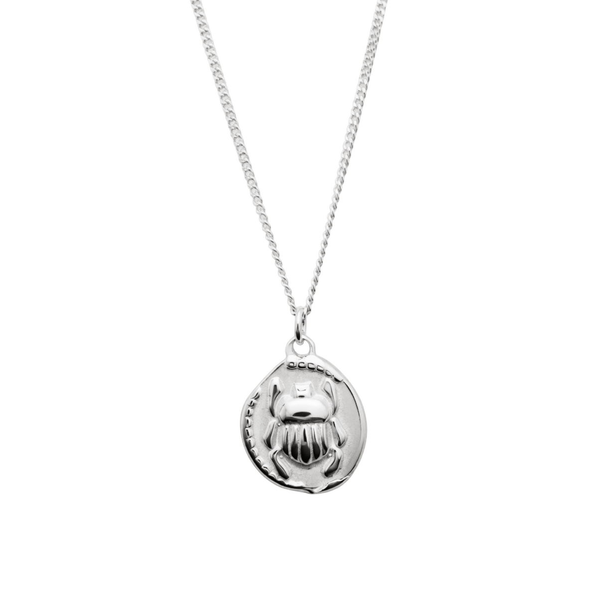 Bespoke Scarab Coin Necklace 55cm Sterling Silver 925