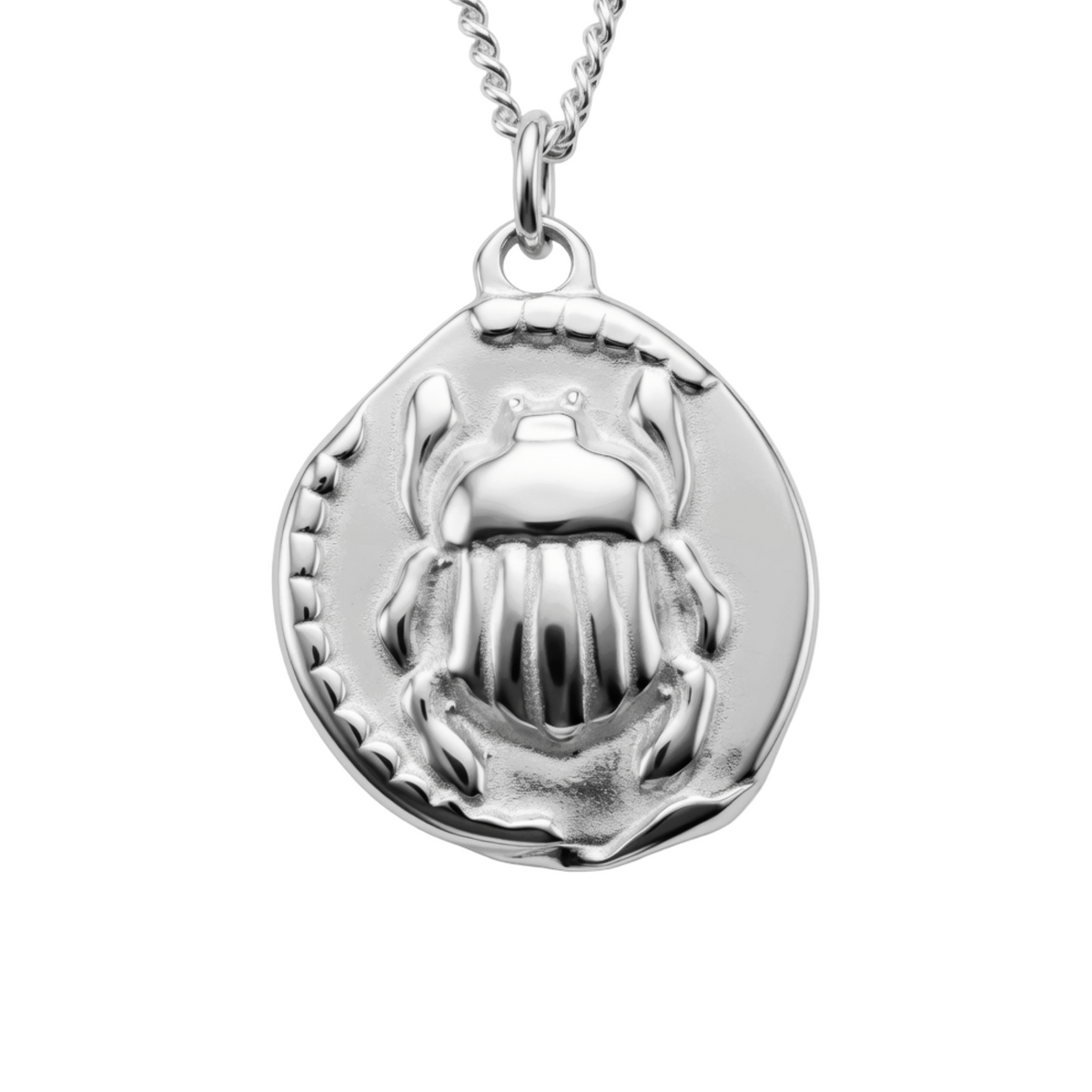 Bespoke Scarab Coin Necklace 55cm Sterling Silver 925