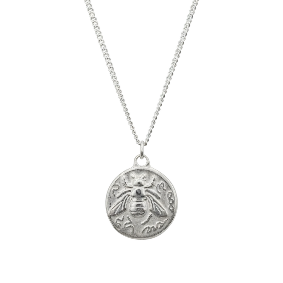 Bespoke Honeybee Coin Necklace 55cm Sterling Silver 925
