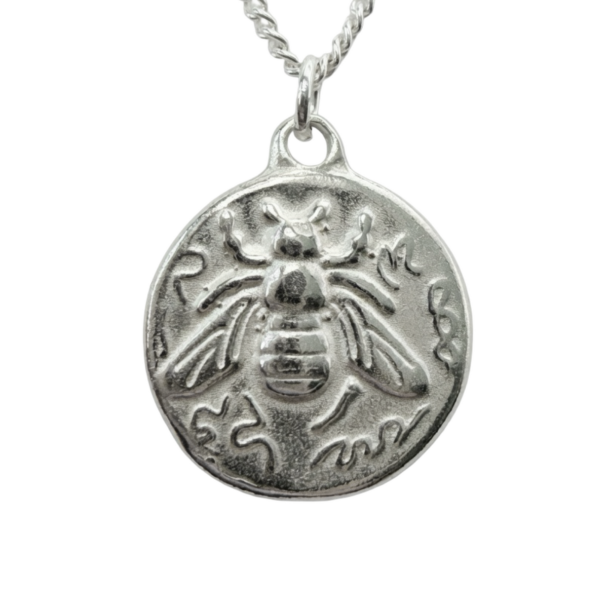 Bespoke Honeybee Coin Necklace 55cm Sterling Silver 925