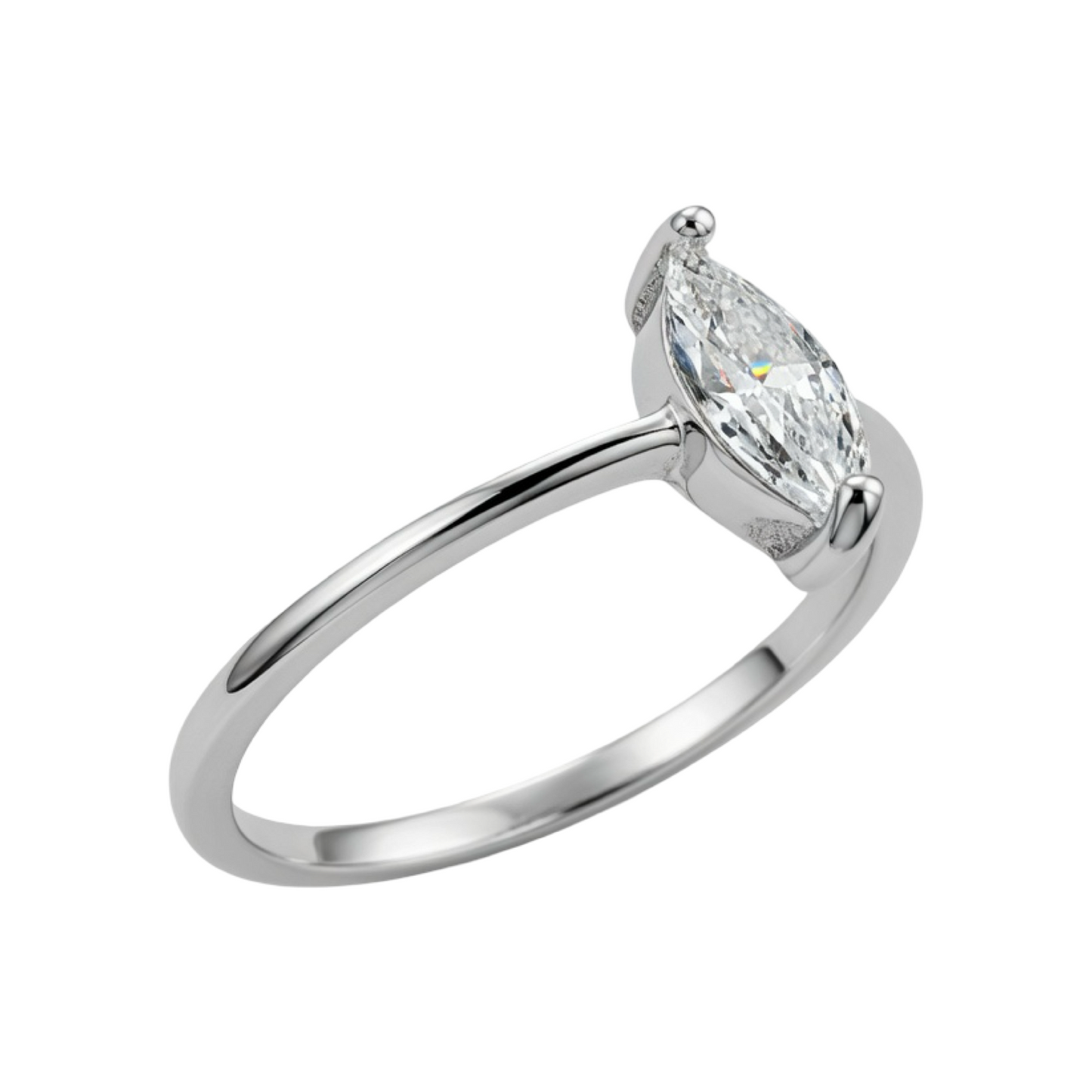 Princess Solitaire C/Z Ring Sterling Silver 925