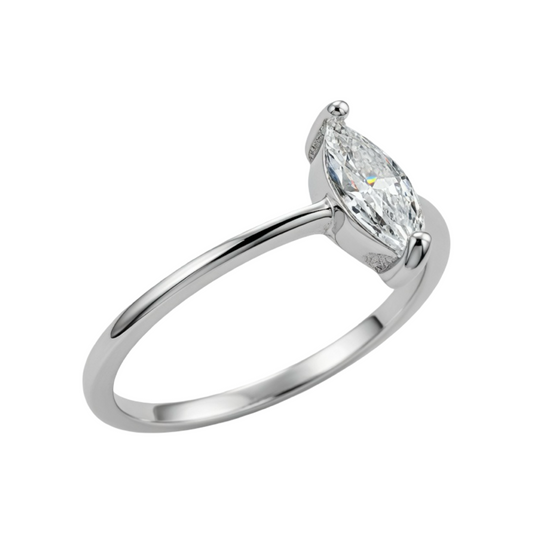 Princess Solitaire C/Z Ring Sterling Silver 925