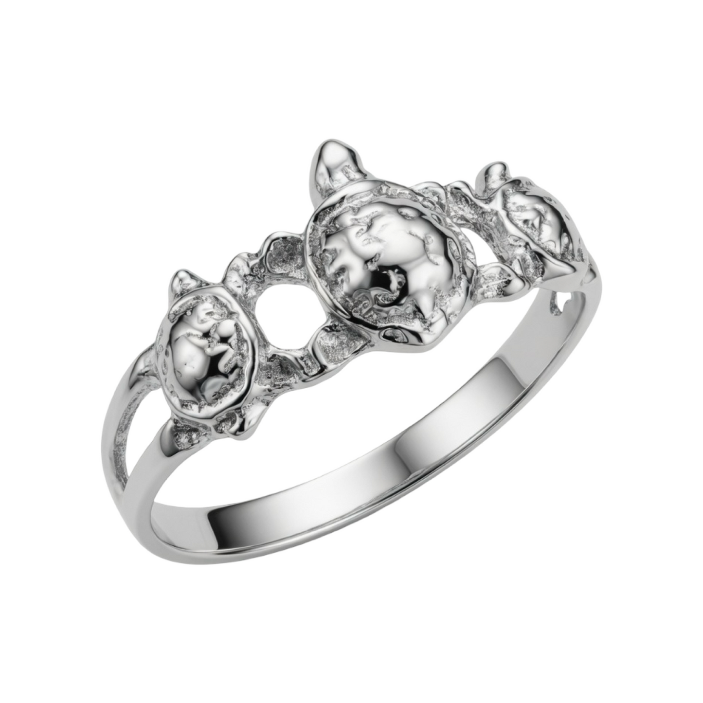 Turtle Trio Ring Sterling Silver 925