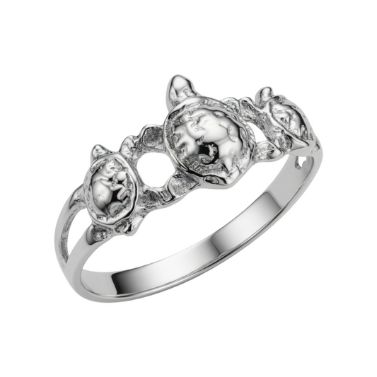 Turtle Trio Ring Sterling Silver 925