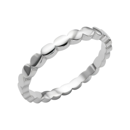 Oval Shaped Stacking Ring Sterling Silver 925