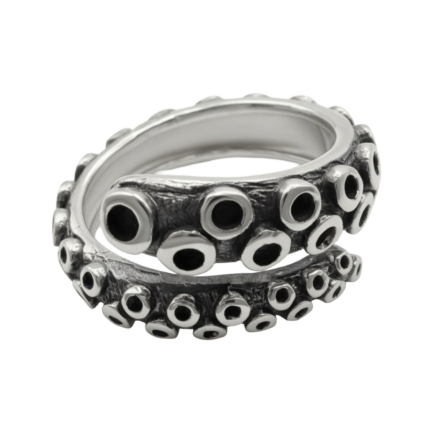 Solid Octopus Tentacle Hand Made Sterling Silver 925 Ring
